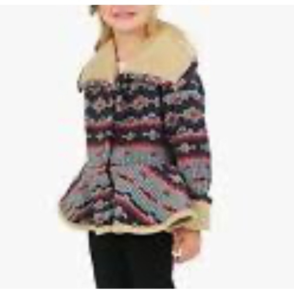 Kids Mack & Co Fair Isle Peplum Fleece Jacket Coat Size 4T